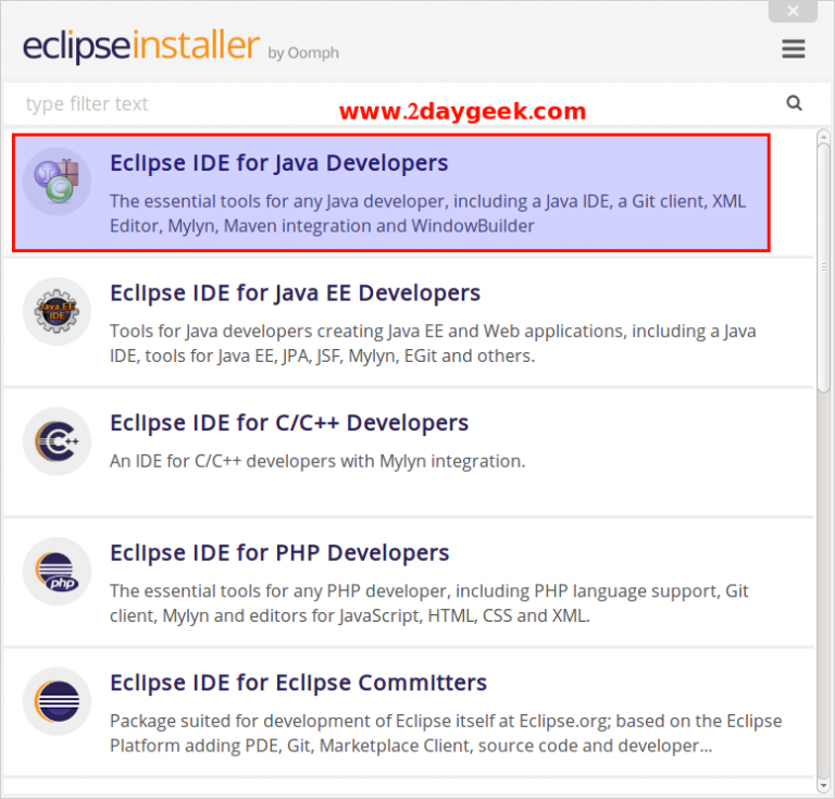 Install Eclipse 4.5.2 (Mars.2) on Linux 2DayGeek