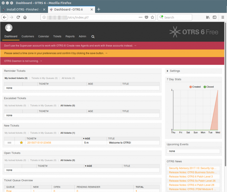 Otrs установка и настройка centos