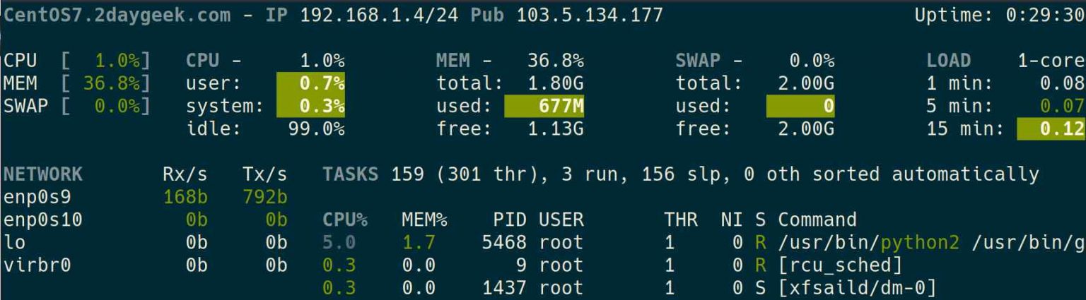 linux command to monitor memory usage
